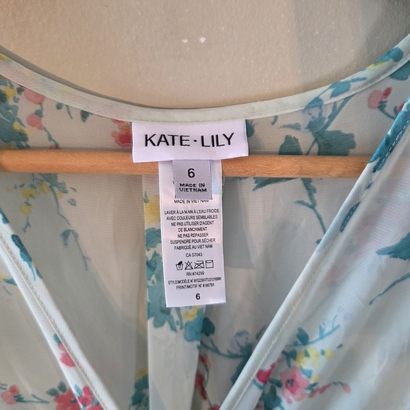 Kate & Lily Floral Print Garden Boho  Feminine Maxi Belted Light Green Dress 6 - Picture 6 of 16